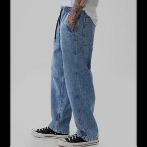 GAP Men's Pull On Baggy Jeans Light Wash Slouchy Loose Tapered Leg Streetwear S
